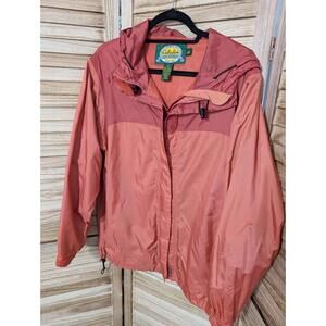 Cabellas Womens Blue Zip Up Hooded Rain Jacket S Medium as pictured